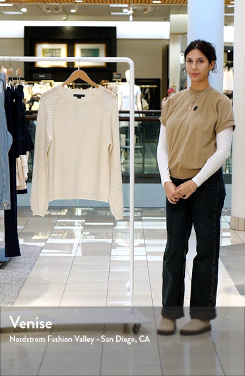 Perfect Moment Mix Stitch Cotton Crewneck Sweater, sales video thumbnail