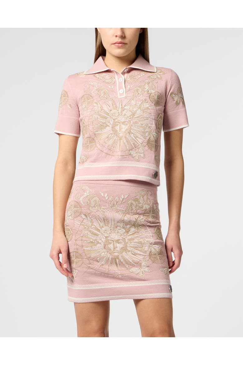 Polo Shirt Butterfly Tattoo Women, Main, color, rose/pink