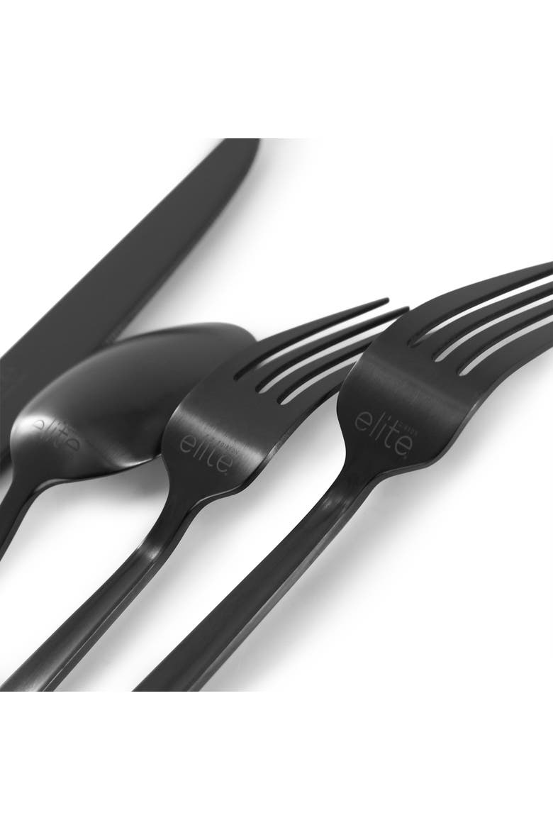 Earlston 20 Piece Stainless Steel Flatware Set, Alternate, color, Black