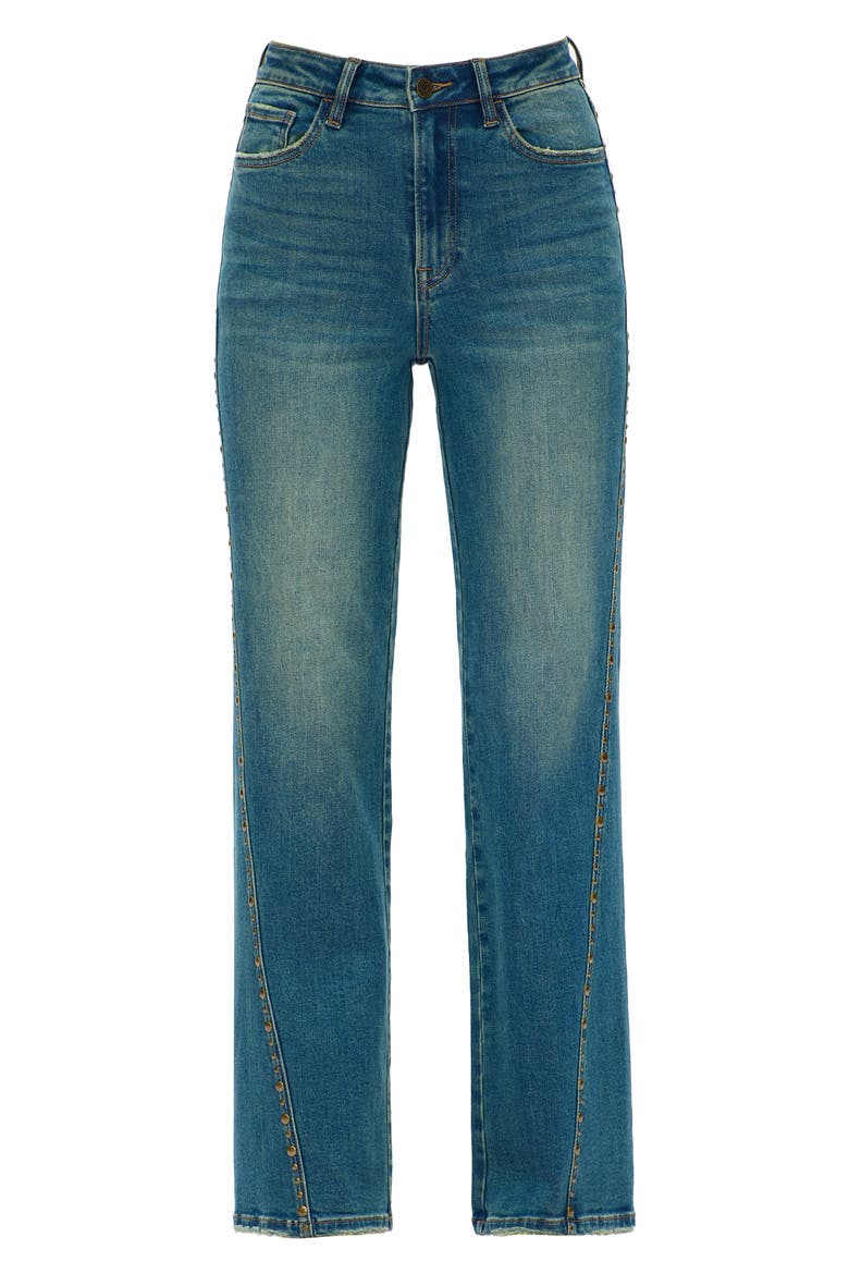 Seamed Rivet High Waist Wide Leg Jeans, Alternate, color, VINTAGE MEDIUM BLUE