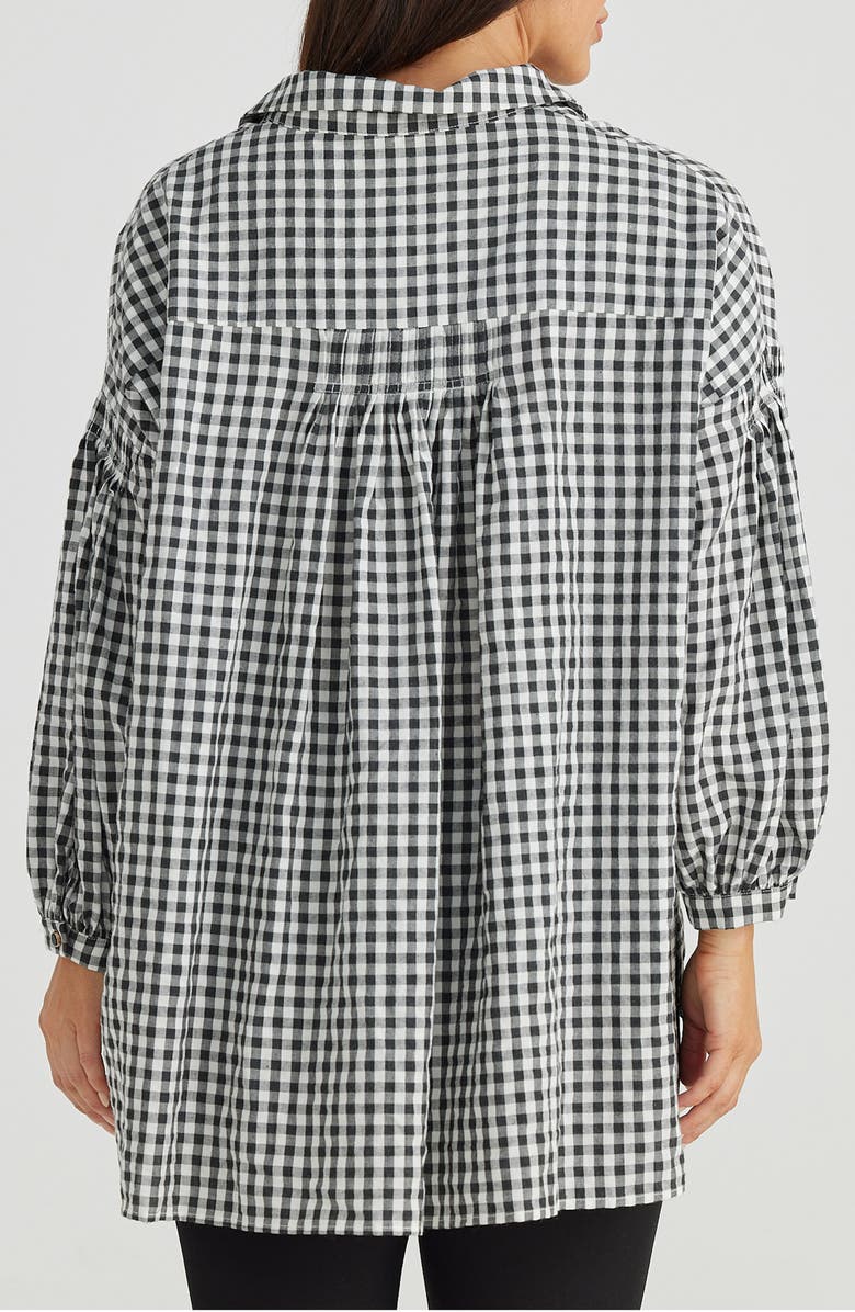 Brave+True Duchess Check Print Woven Cotton Shirt, Alternate, color, Black