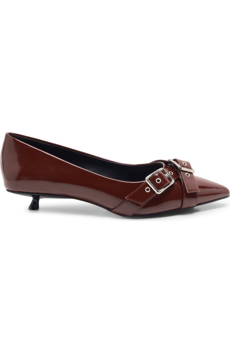 Free People So '90s Pointed Toe Kitten Heel Pump, Alternate, color, Cabernet Vegan Leather