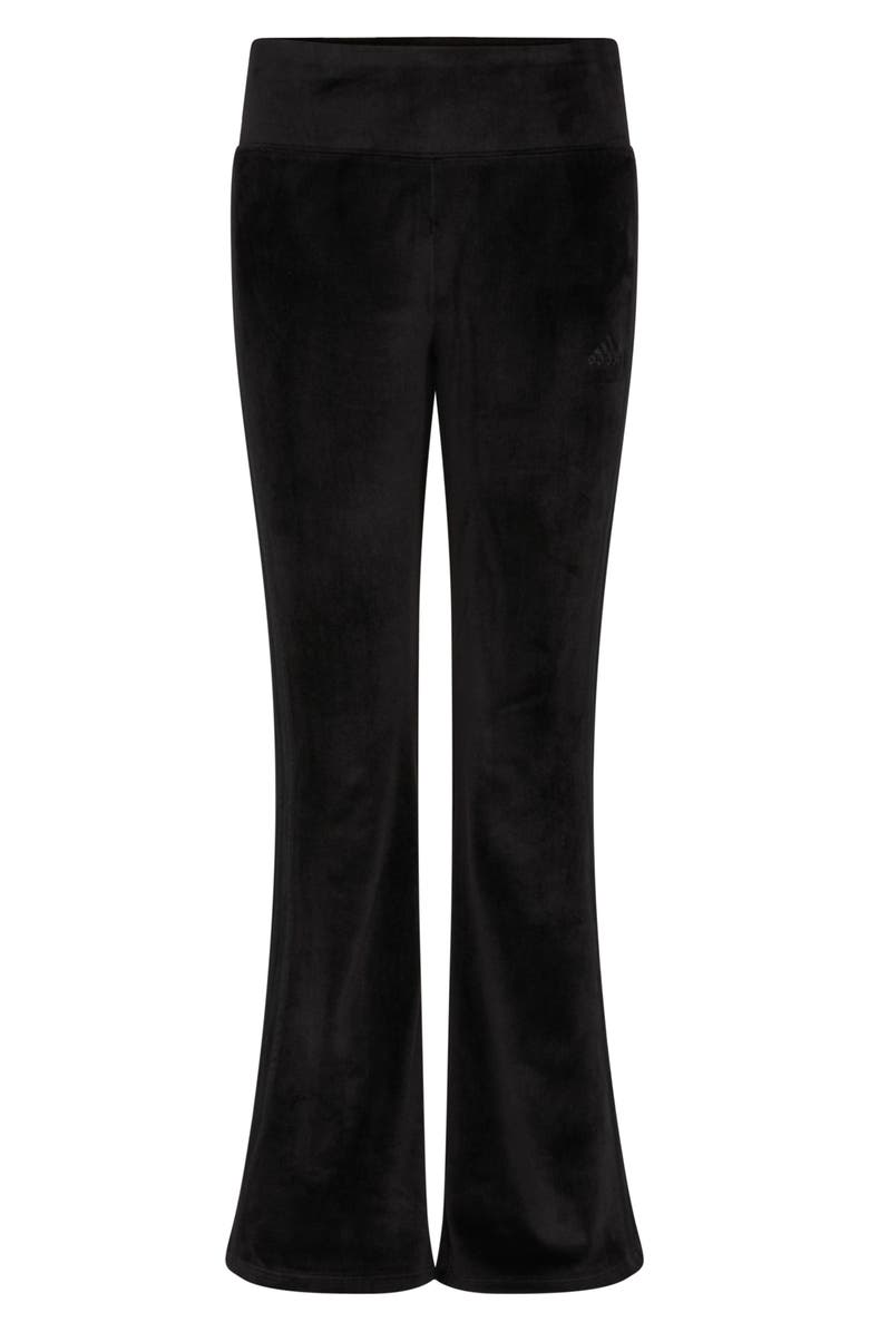 adidas Kids' Velour Rib Knit Flare Pants, Main, color, 
