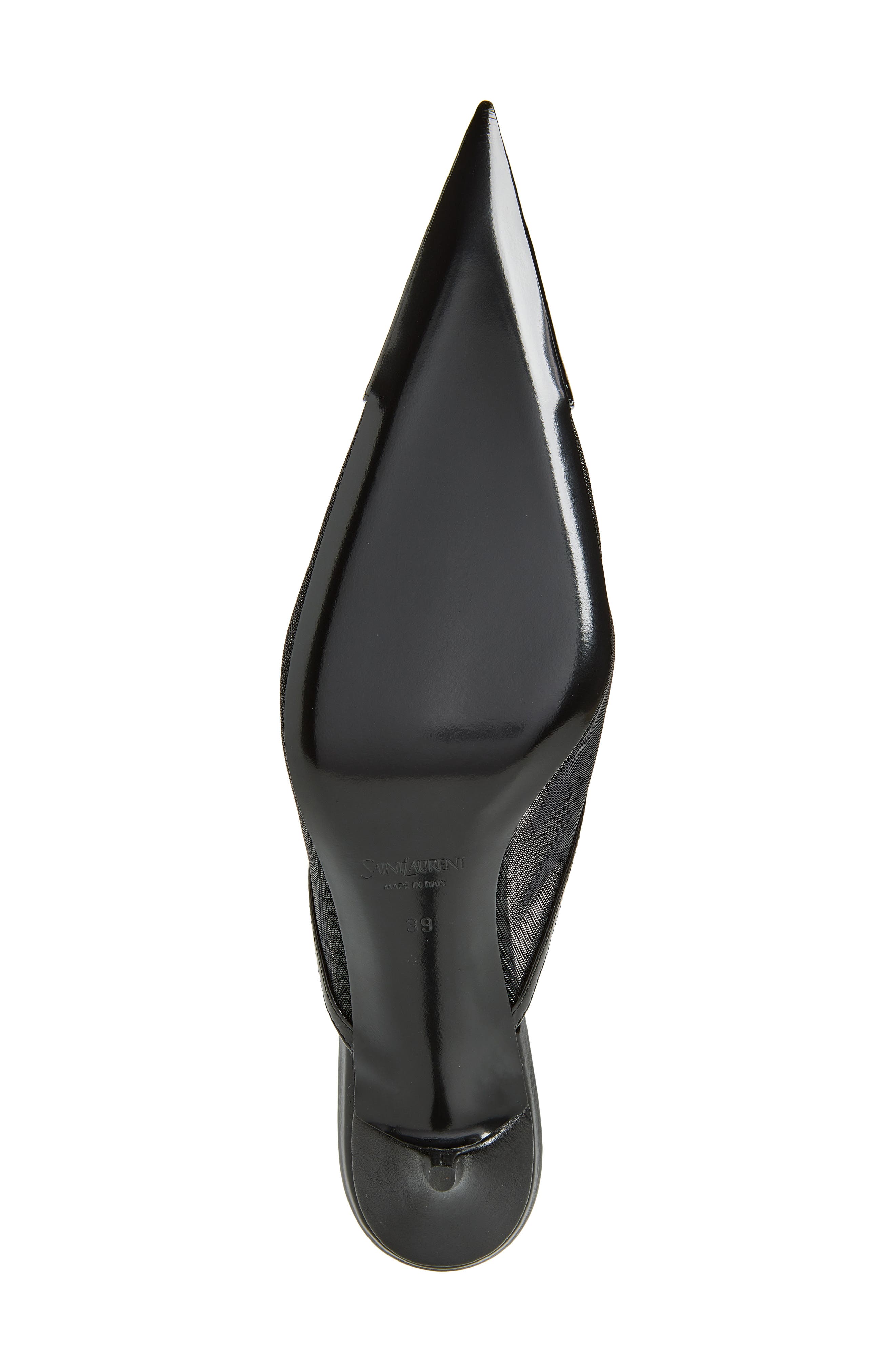 Saint Laurent Renee Pointed Toe Mule, Alternate, color, Nero/ Nero