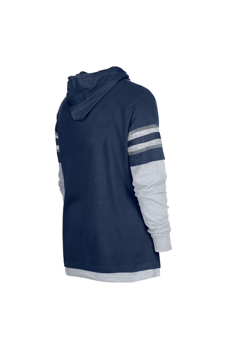 New Era Men's New Era Navy Dallas Cowboys Twofer Long Sleeve Hooded T-Shirt, Alternate, color,