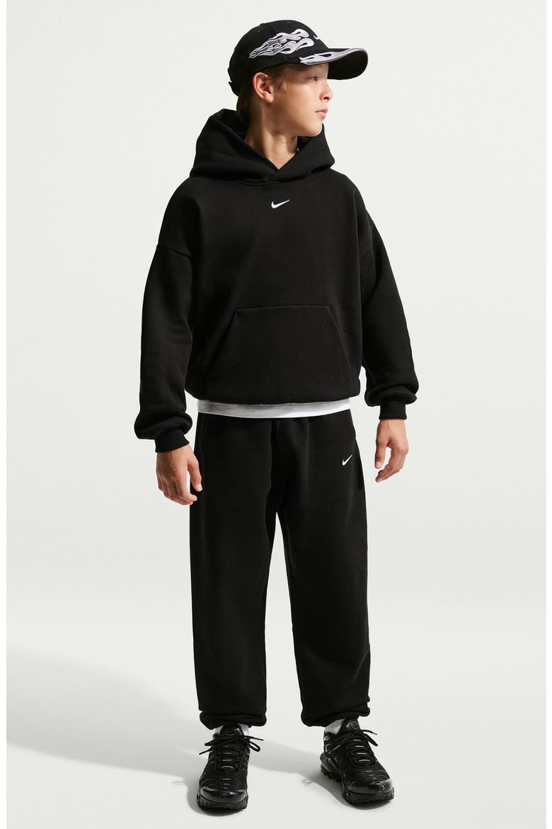 Kids' Solo Swoosh Fleece Hoodie, Main, color, 001 TOTAL BLACK/SAIL