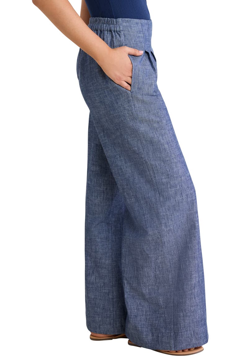 Ellis Wide Leg Chambray Pants, Alternate, color, INDIGO MIX