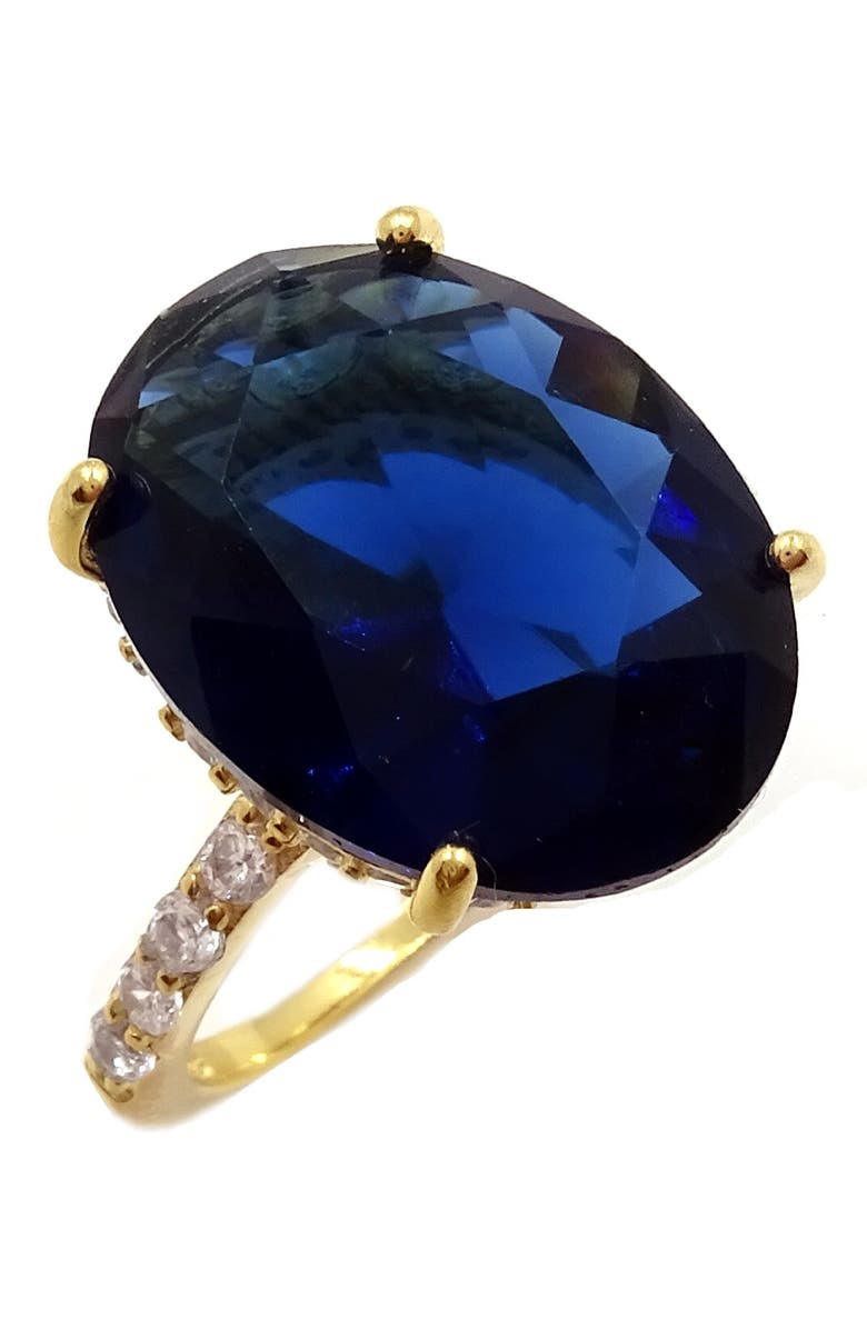 SAVVY CIE JEWELS 18K Gold Vermeil Lab Created Sapphire Ring, Alternate, color,