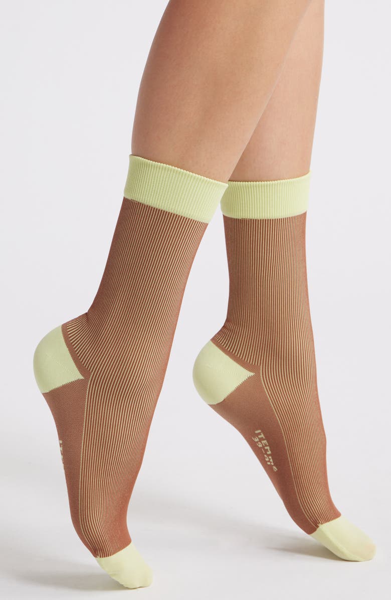 ITEM m6 Two Tone Rib Compression Crew Socks, Main, color, Mint Chocolate