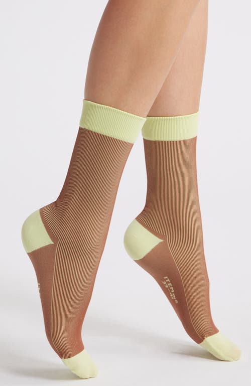 ITEM m6 Two Tone Rib Compression Crew Socks in Mint Chocolate  product