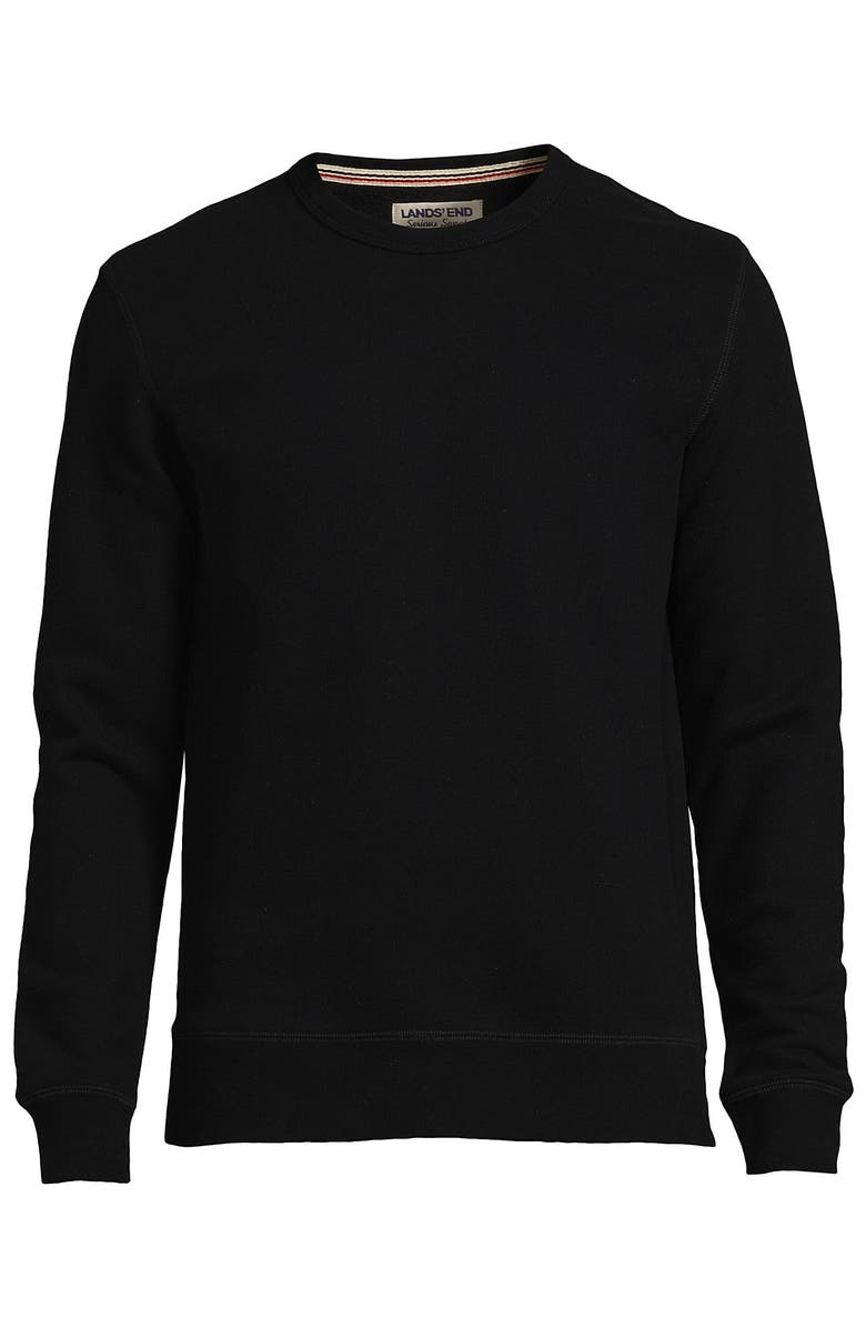 Lands' End Long Sleeve Serious Sweats Crewneck Sweatshirt, Alternate, color, Black