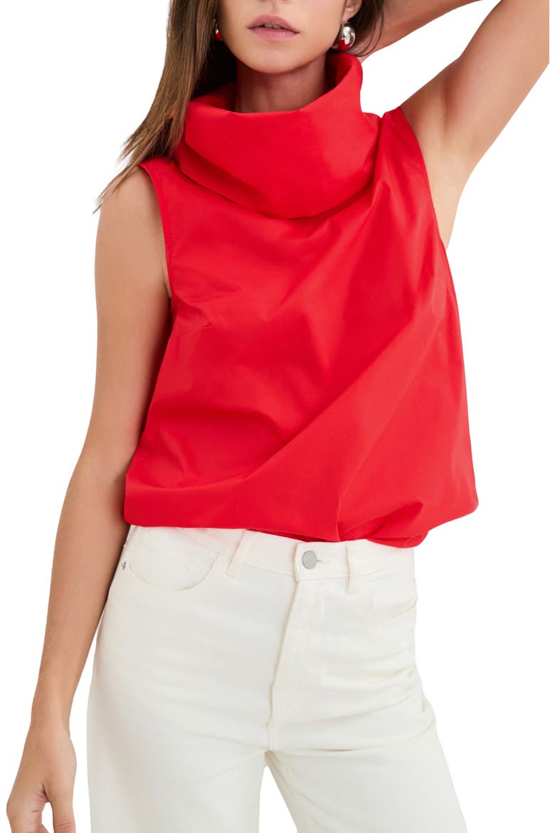 Marcy Cowl Neck Sleeveless Top, Main, color, RED