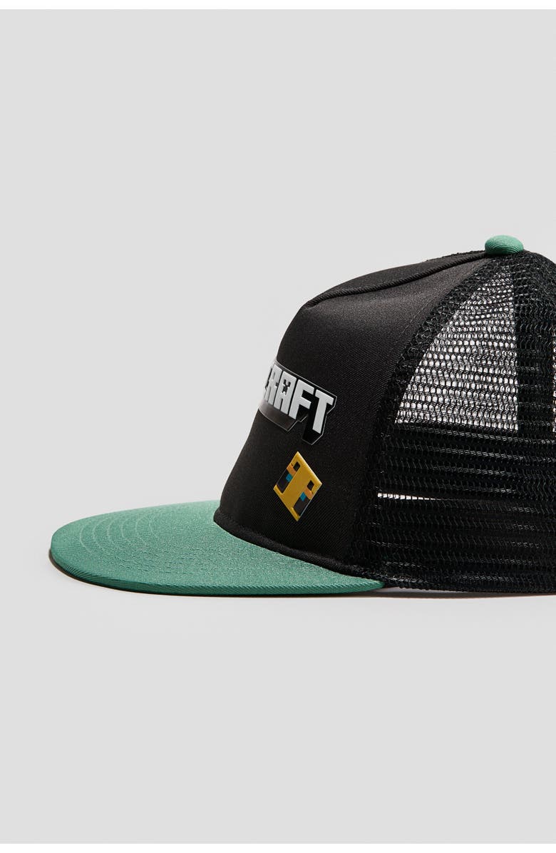 H&M Motif-detail Trucker Cap, Alternate, color, Black/Minecraft