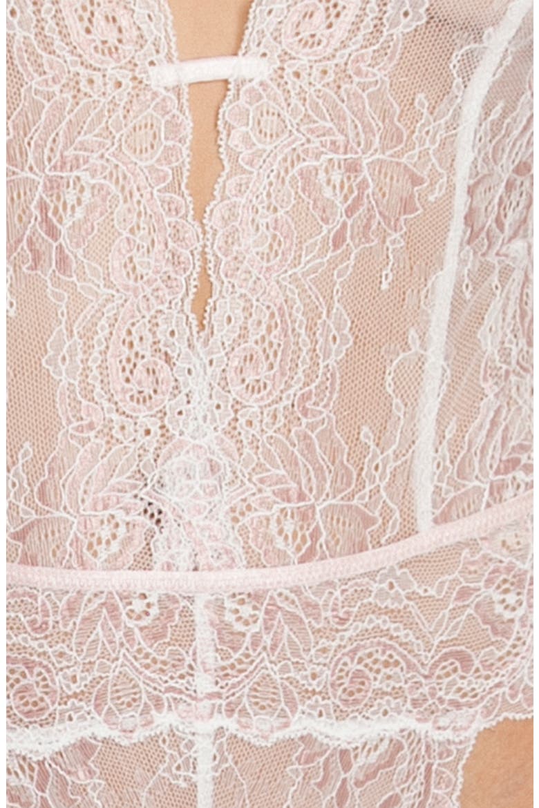 Lace Thong Teddy (Nordstrom Exclusive), Alternate, color, PINK