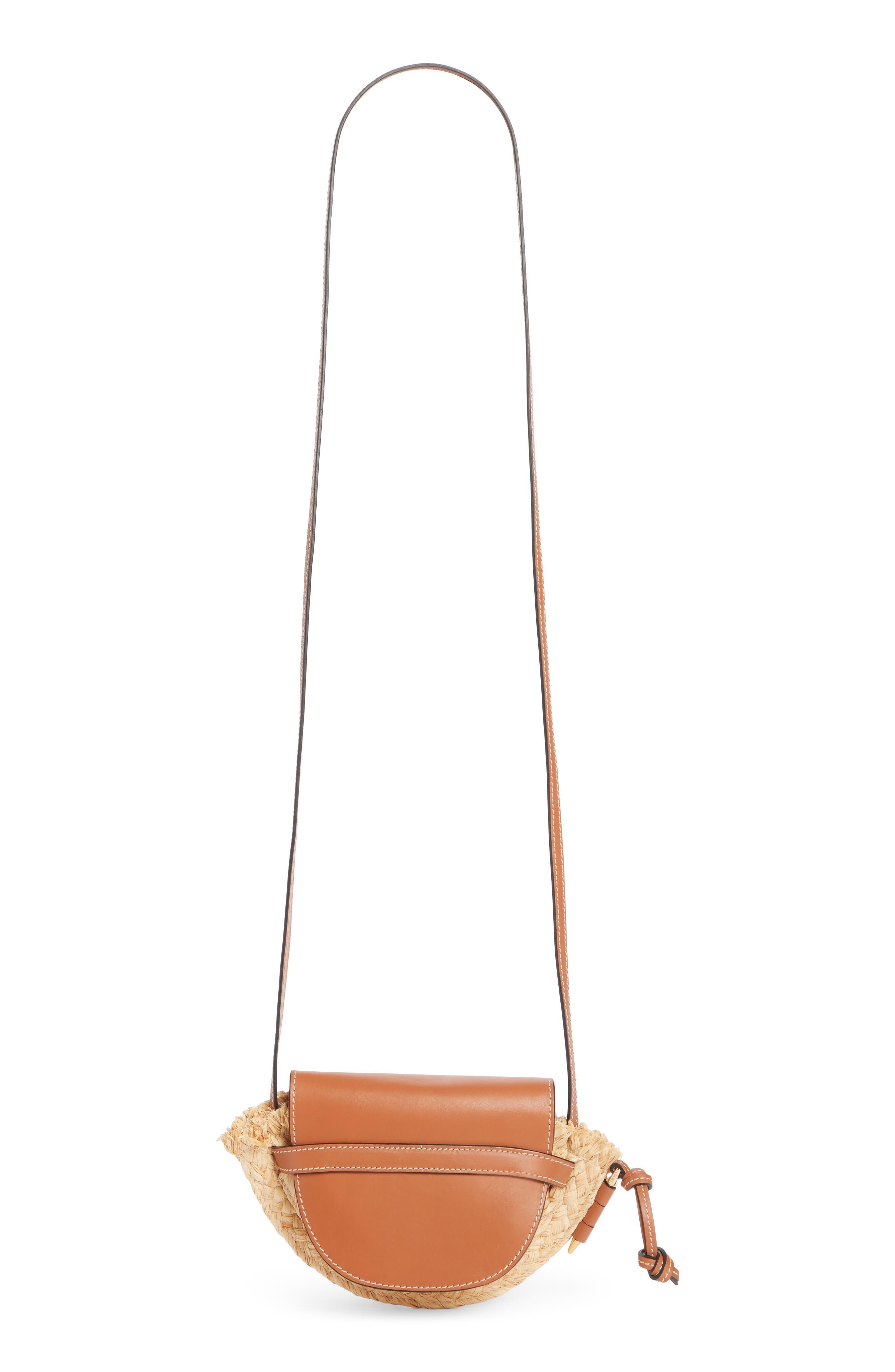Loewe Gate Mini Leather & Raffia Crossbody Bag, Alternate, color, 