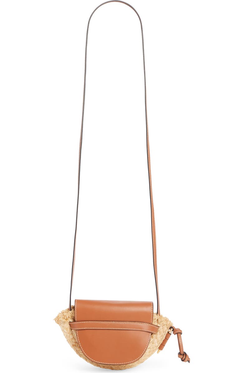 Loewe Gate Mini Leather & Raffia Crossbody Bag, Alternate, color,