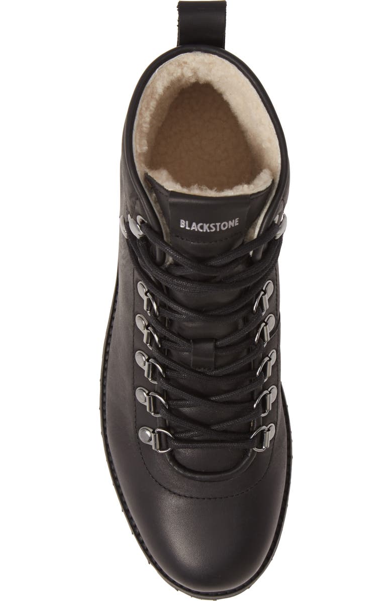 Blackstone SL81 Genuine Shearling Lined Hiking Boot, Alternate, color, Black Leather