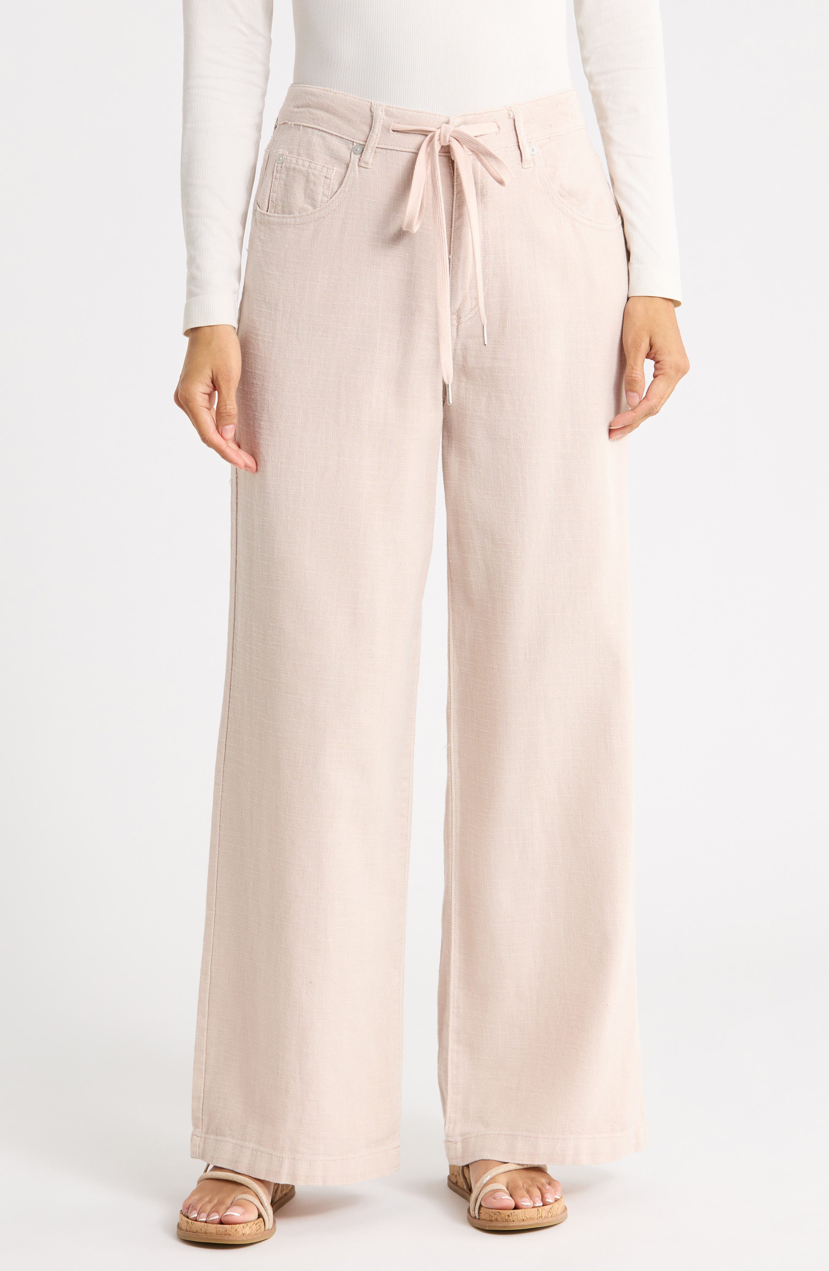 Drawstring Baggy Wide Leg Pants