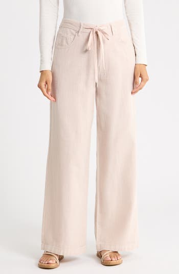 BLANKNYC Drawstring Baggy Wide Leg Pants in Chilled Rose at Nordstrom Rack, Size 26