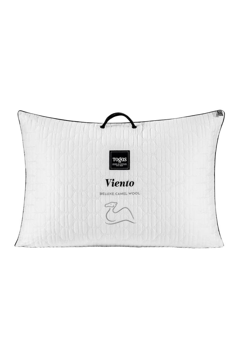 Viento camel wool silk pillow, Alternate, color, White