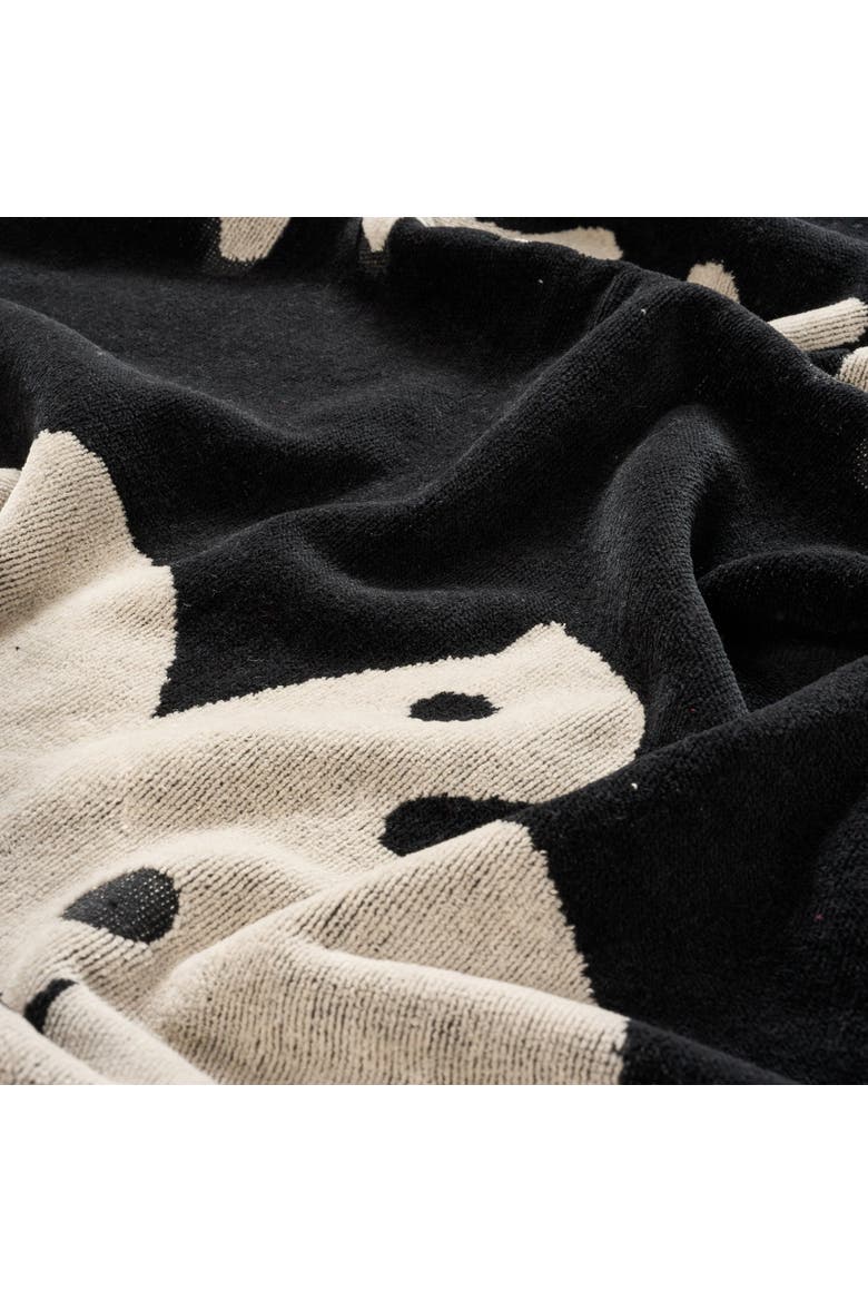 Tabea Animal Jacquard %100 Cotton Velvet Beach Resort Style, Alternate, color, Black
