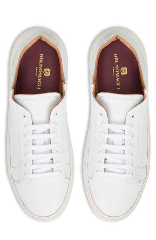 Bruno Magli Daniel Low Top Sneaker In White Tumbled
