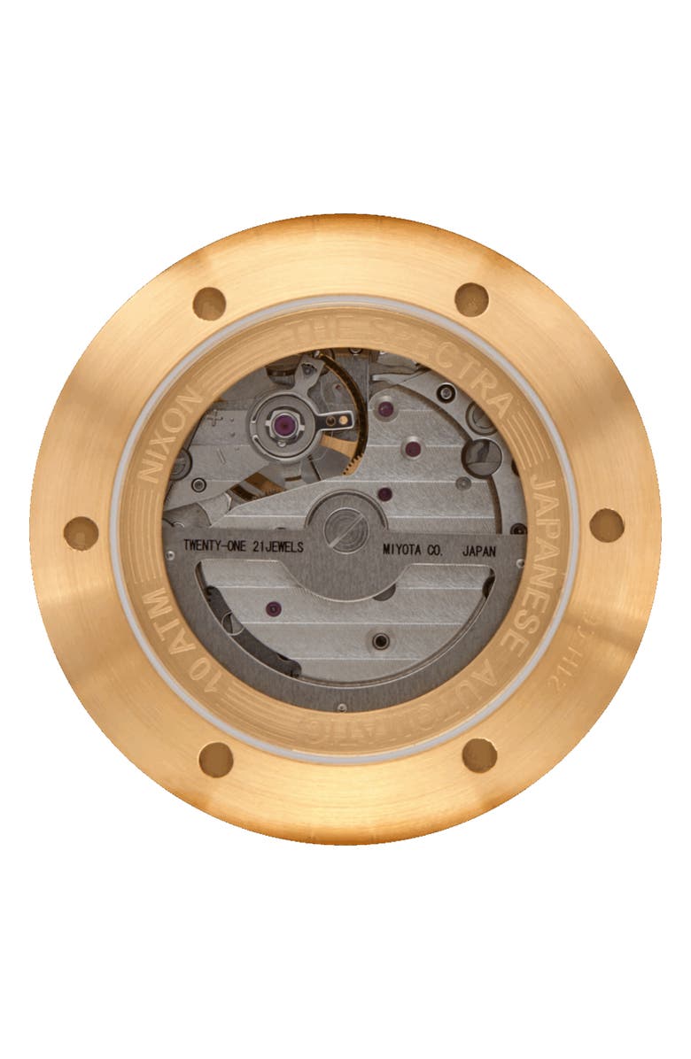 Nixon Spectra Automatic Bracelet Watch, 40mm, Alternate, color, Black / Gold