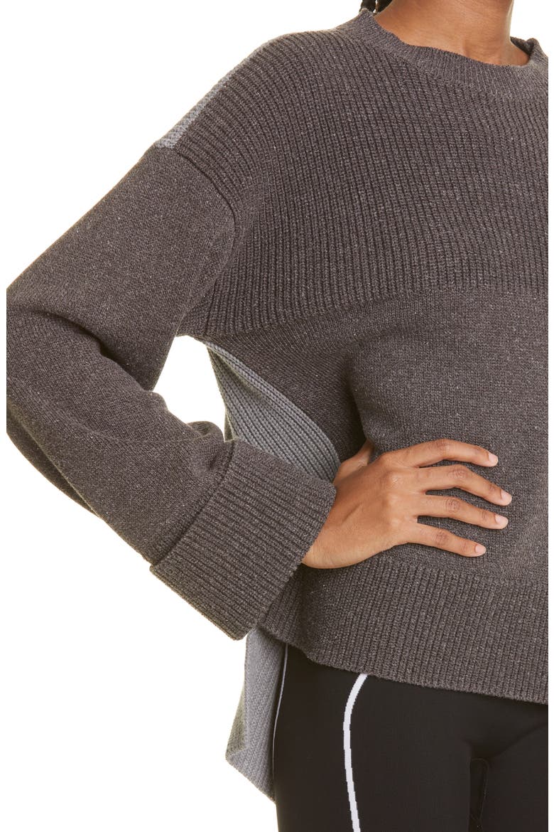 Diagonal Stripe Colorbock Sweater, Alternate, color, GREY DARK GREY