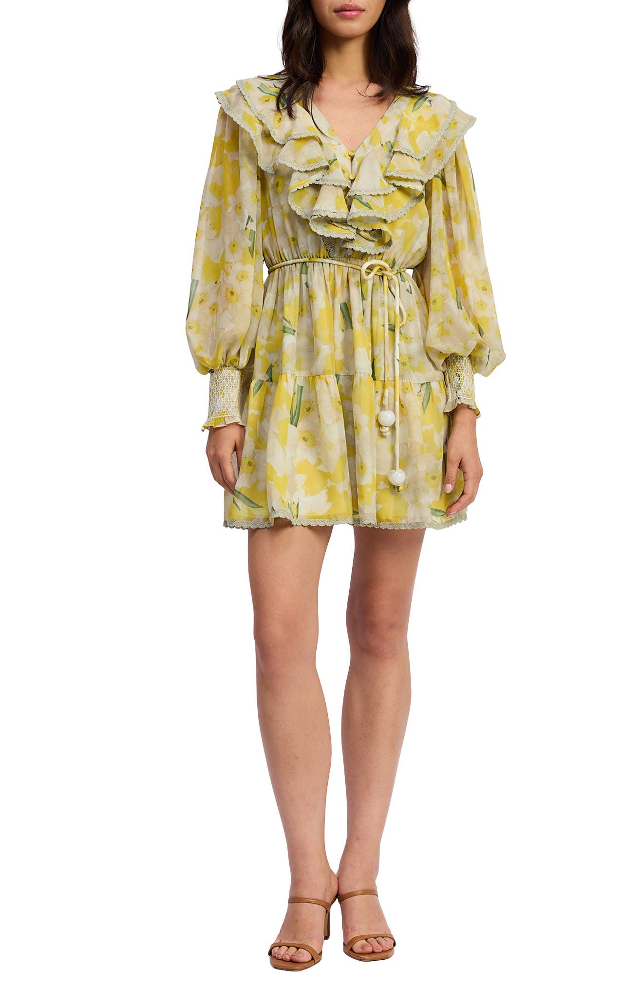 Lydia Ruffle Long Sleeve Minidress