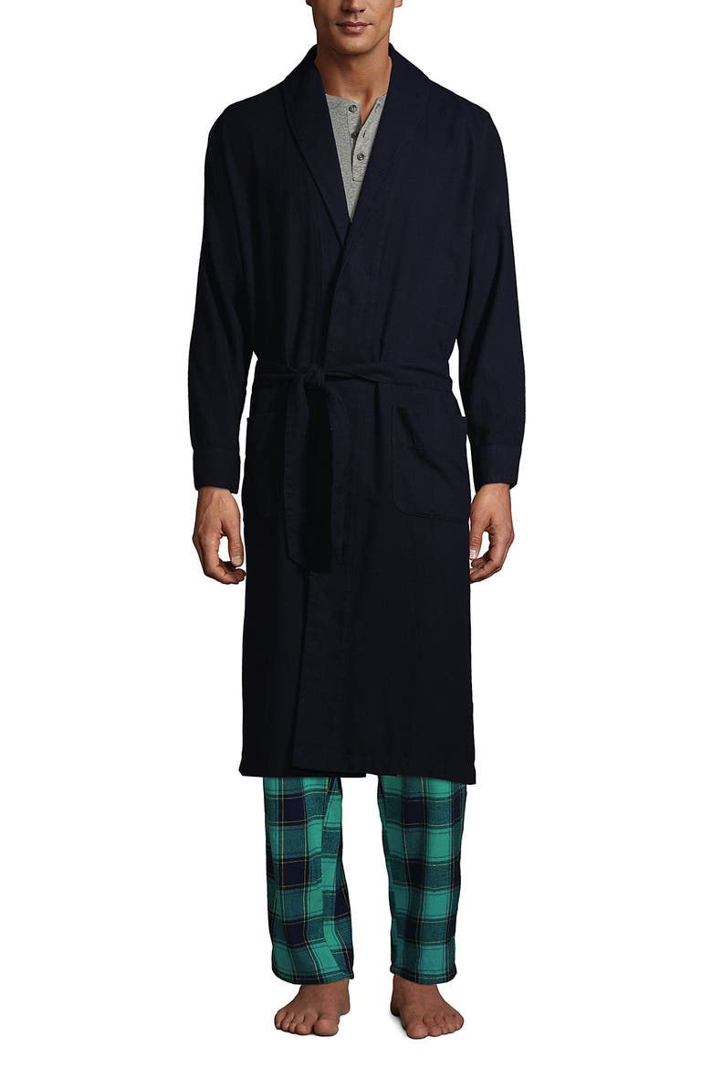 Flannel Robe, Main, color, Radiant Navy