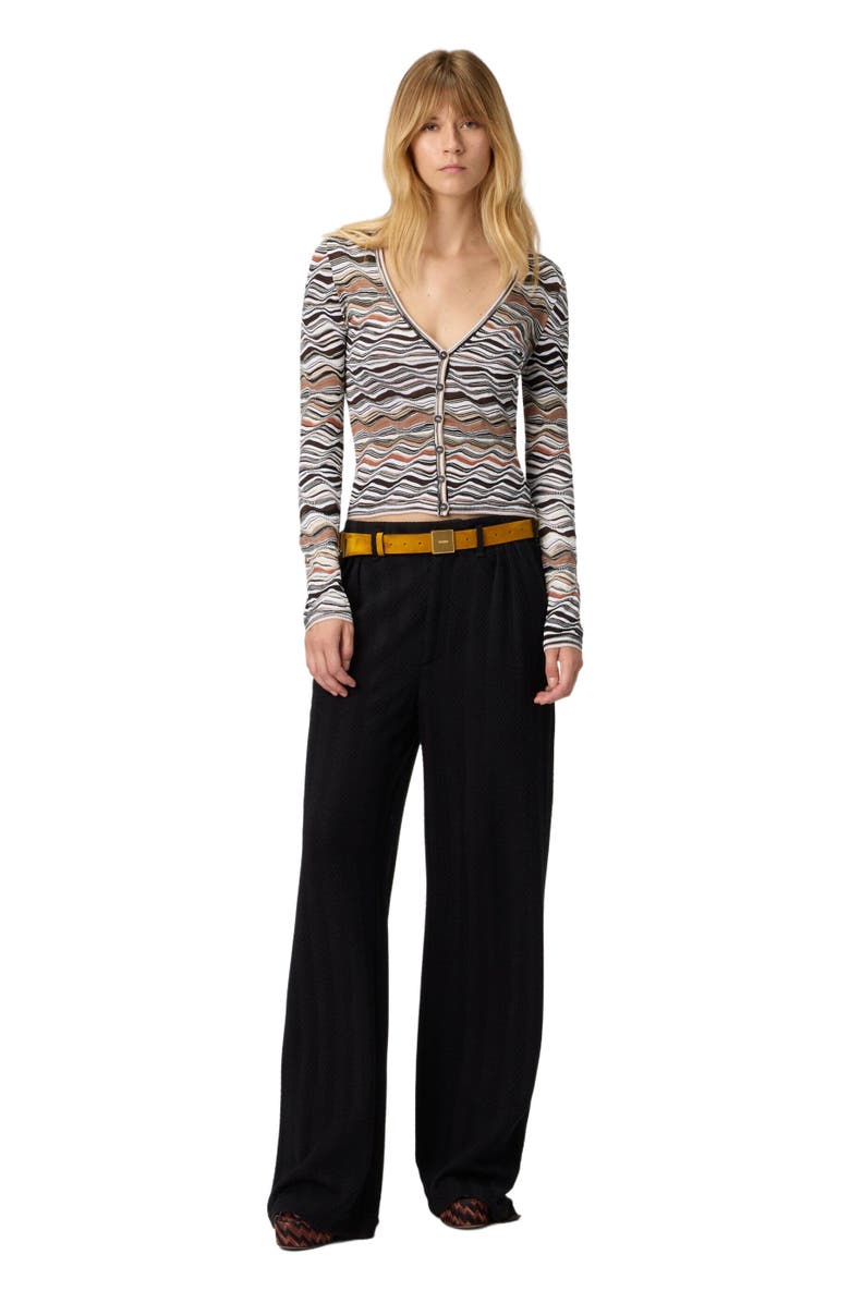 Missoni Buttoned Cardigan With Wave Pattern, Main, color, Beige & Brown