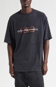 Balenciaga Logo Cotton Graphic T-Shirt
