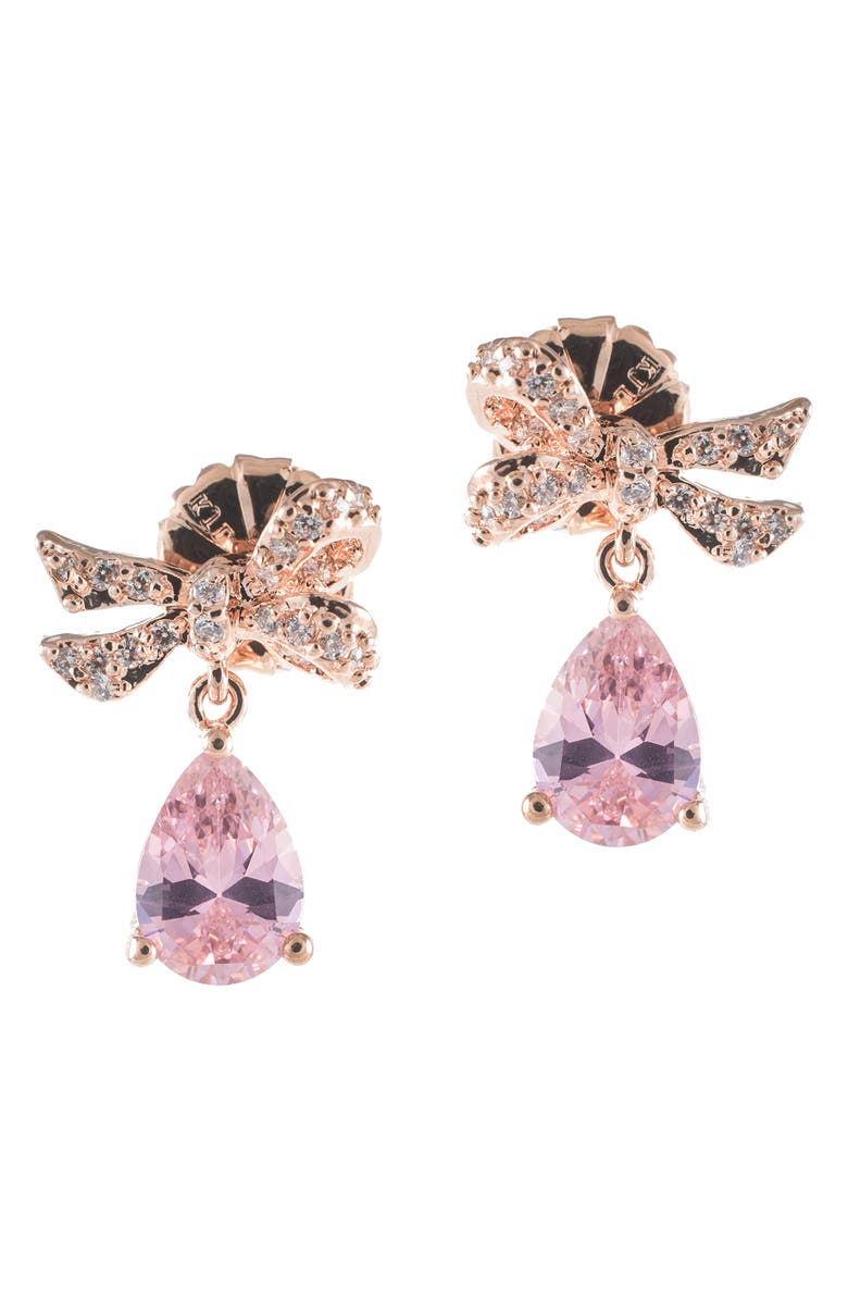 CZ by Kenneth Jay Lane CZ Bow & Drop Earrings, Main, color,