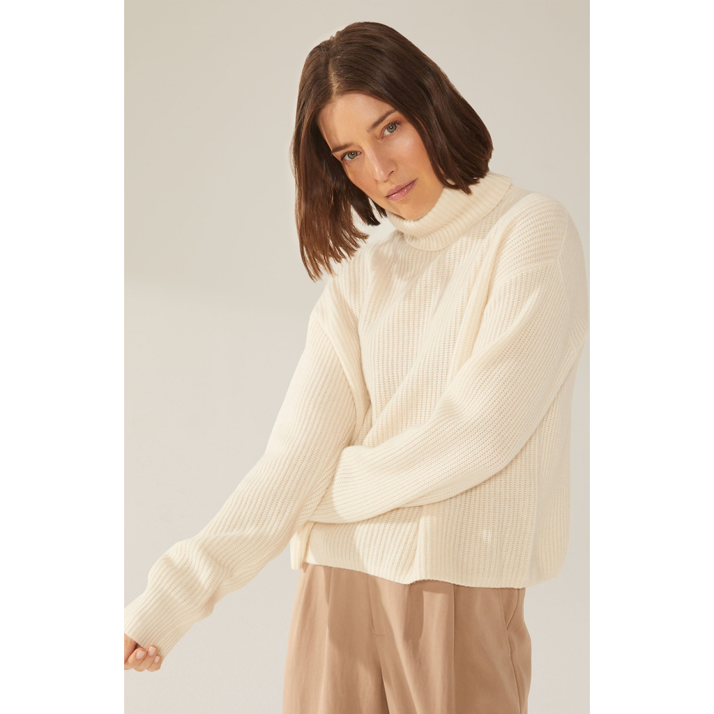 Italic Ellie Chunky Cashmere Turtleneck Sweater In Ivory