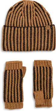 UGG® Chunky Plaited Beanie & Fingerless Mittens Set
