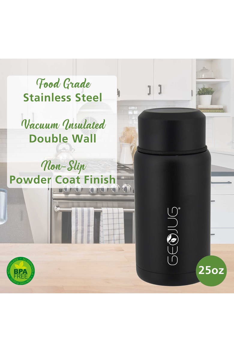 25oz Insulated Stainless Steel Food Jar in Black, Alternate, color, Black