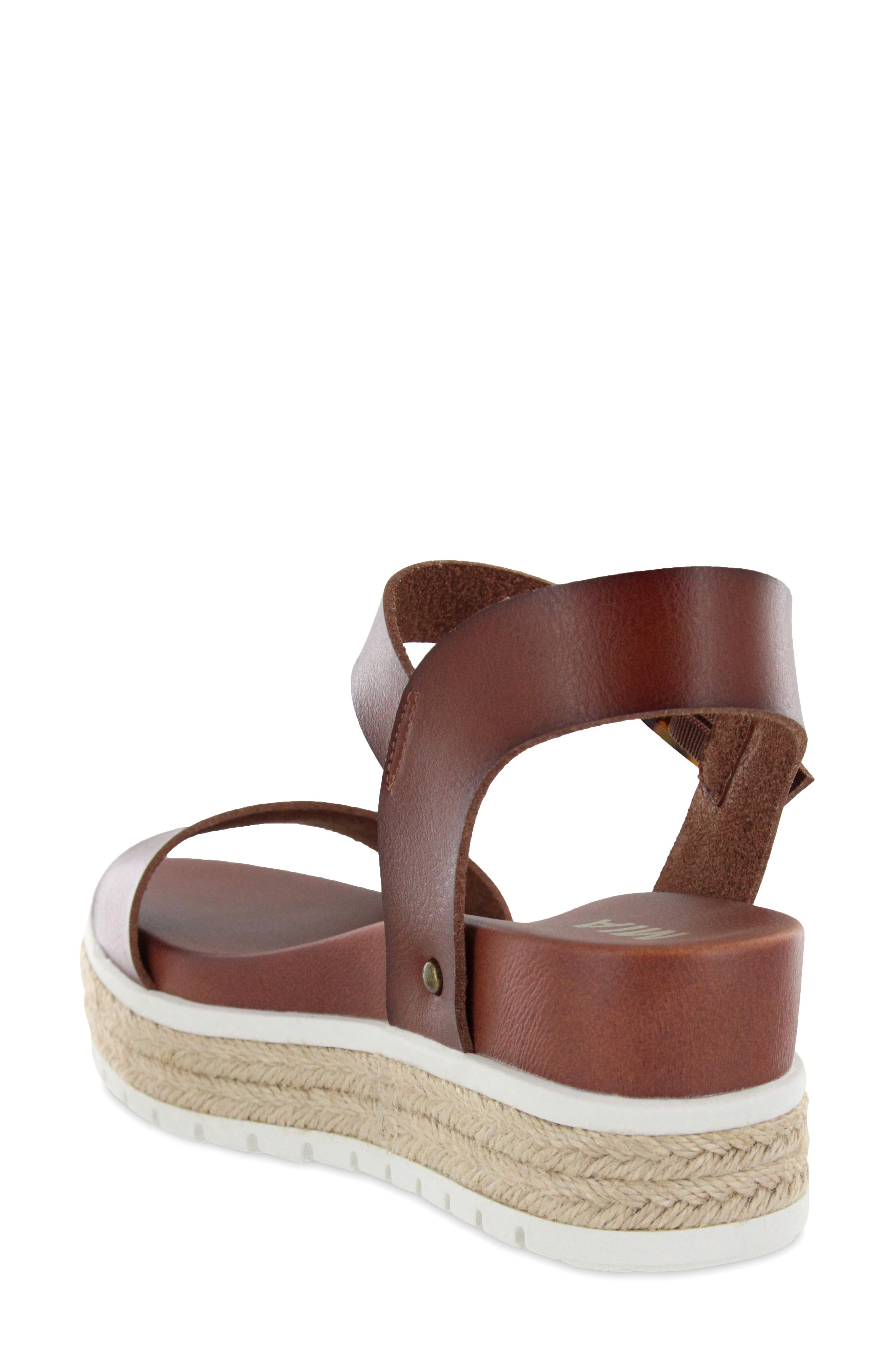 Kiera Espadrille Platform Sandal, Alternate, color, COGNAC