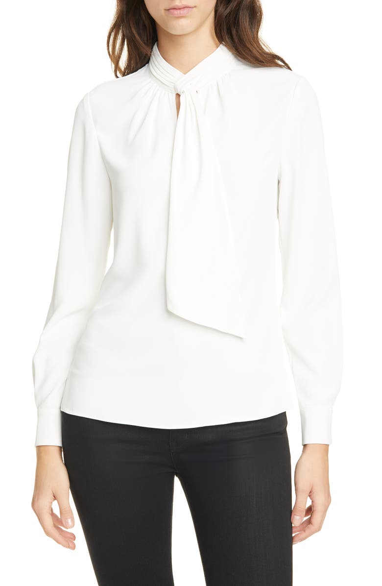 Ted Baker London Pammla Tie Neck Long Sleeve Blouse, Main, color, 