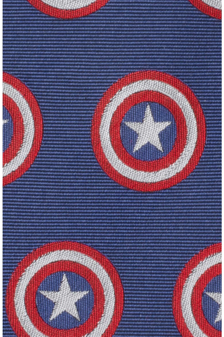 Captain America Hidden Message Silk Blend Tie, Alternate, color, BLUE