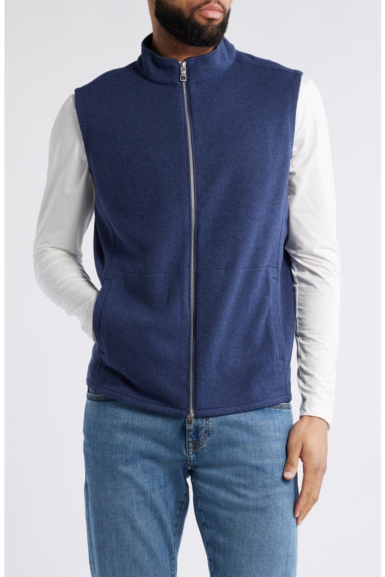Crown Fleece Sweater Vest, Main, color, NAVY
