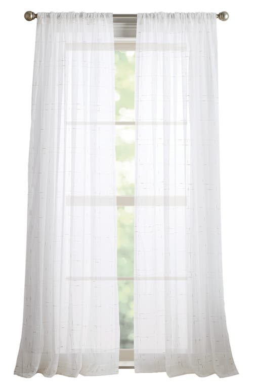 Dkny Metallic Grid Set Of 2 Curtain Panels In White/gold