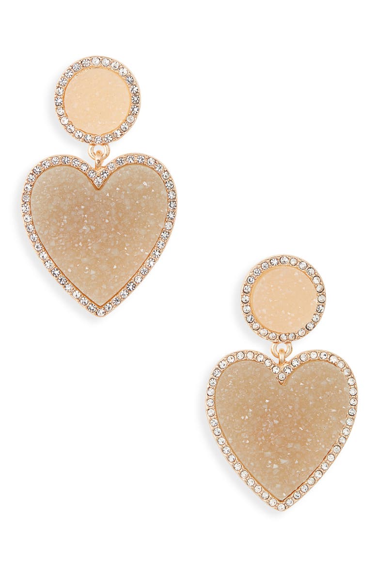 Asimina Drusy Drop Earrings, Main, color, GRAY