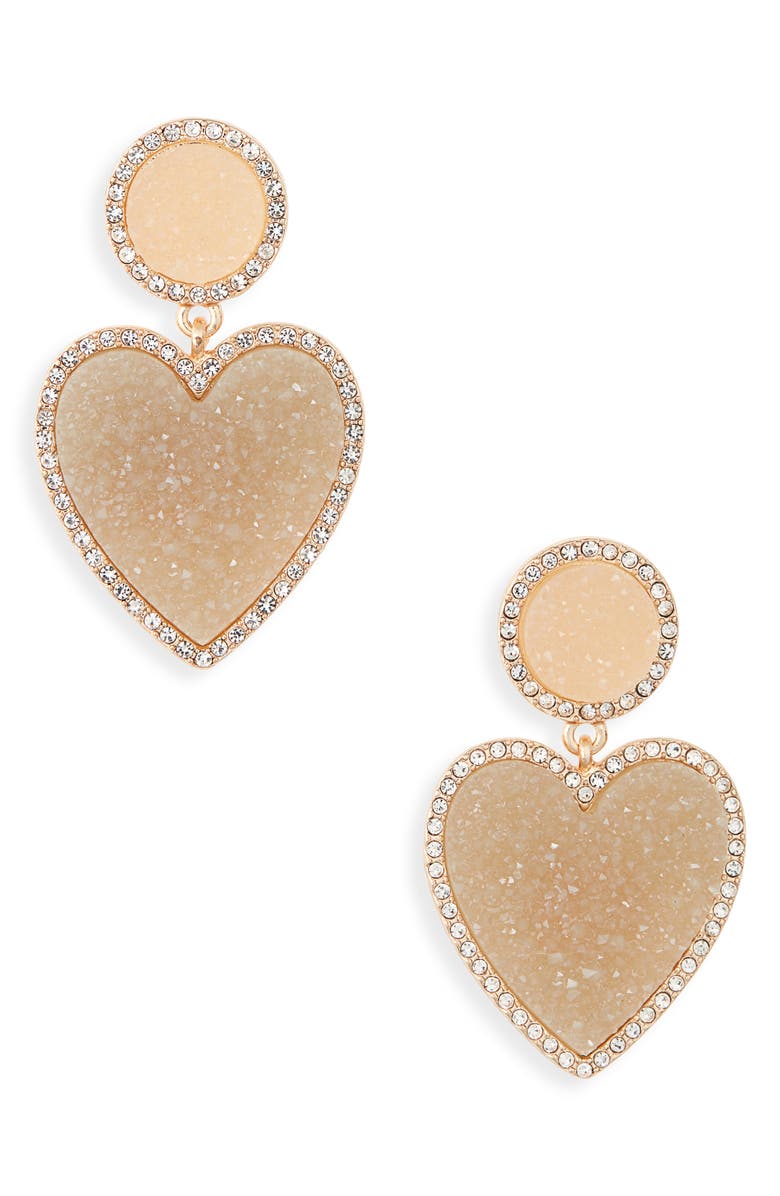BaubleBar Asimina Drusy Drop Earrings, Main, color, 
