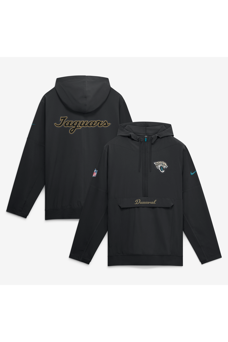 Men's Nike  Black Jacksonville Jaguars 2026 Rivalries Collection Sideline Anorak Half-Zip Jacket, Main, color, Black