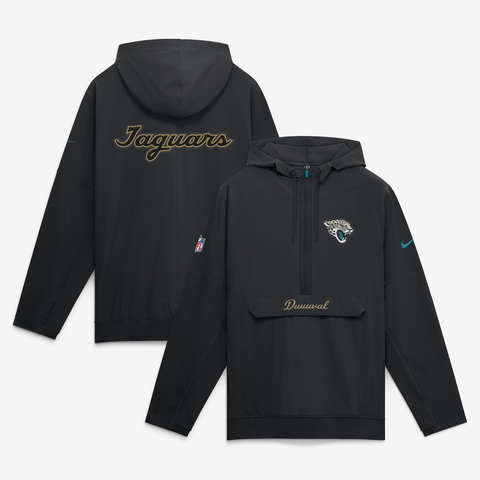 Men's Nike Black Jacksonville Jaguars 2026 Rivalries Collection Sideline Anorak Half-Zip Jacket