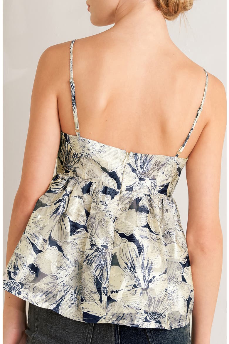 Floral Jacquard Babydoll Camisole, Alternate, color, IVORY MULTI
