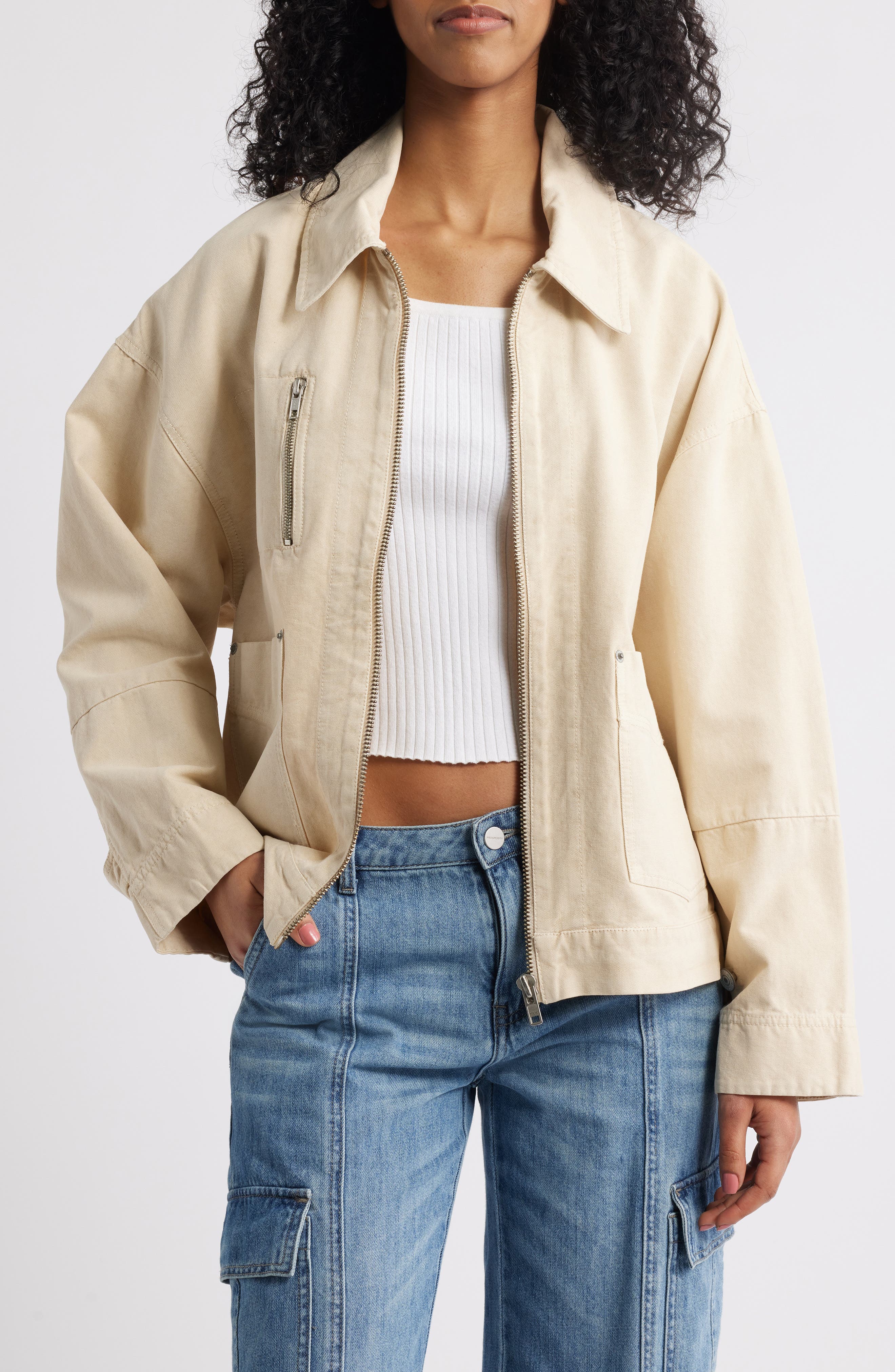 Free People Sally Cotton Canvas Jacket