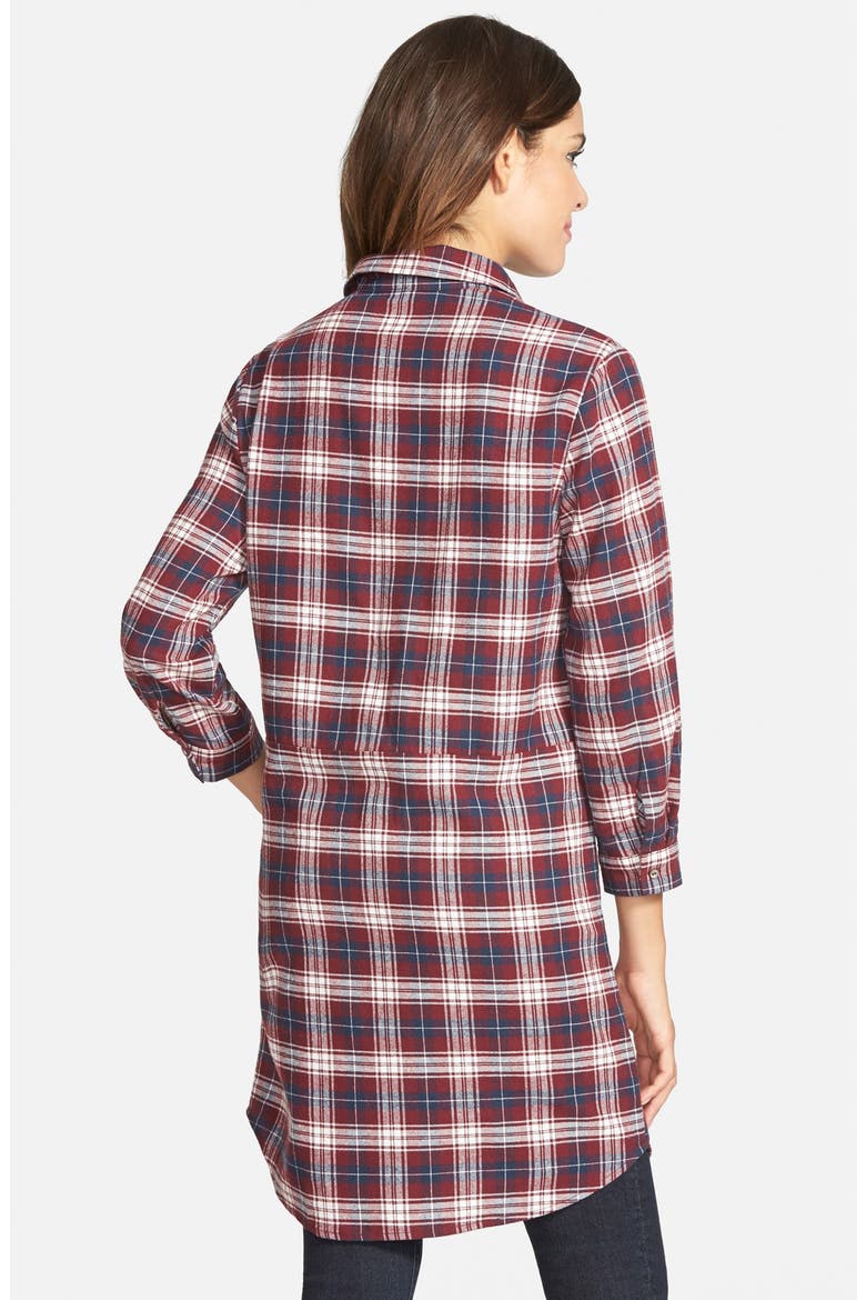 Chloe K Plaid Tunic, Alternate, color, WINE/ NAVY