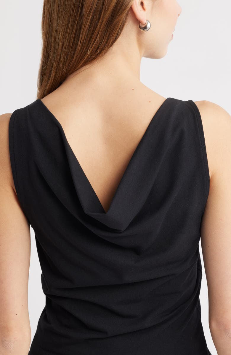 Open Edit Drape Back Sleeveless Top, Alternate, color, Black