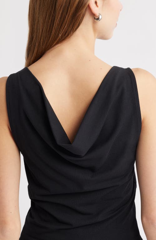 Open Edit Drape Back Sleeveless Top In Black